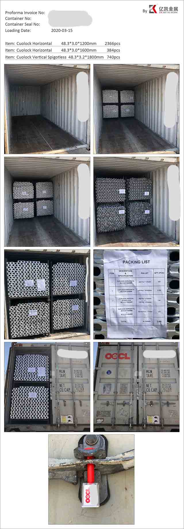 Sistema di impalcature Cuplock