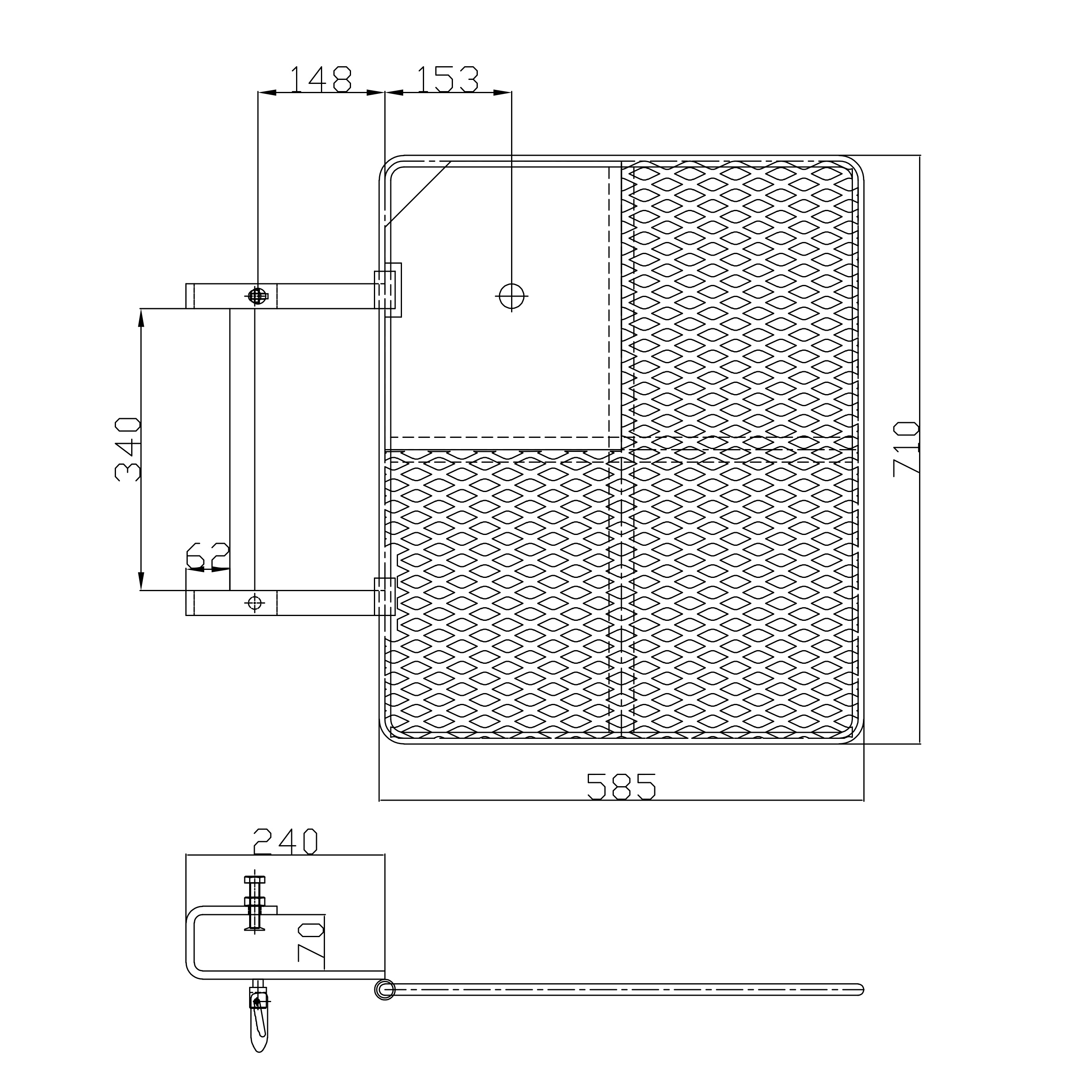 Porta della trappola con impalcatura rivestita in polvere