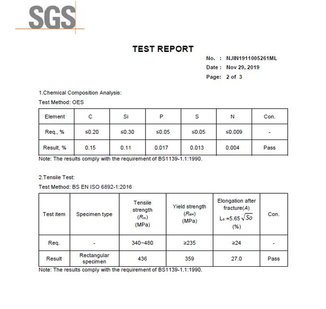 Tubo di impalcature SGS 02